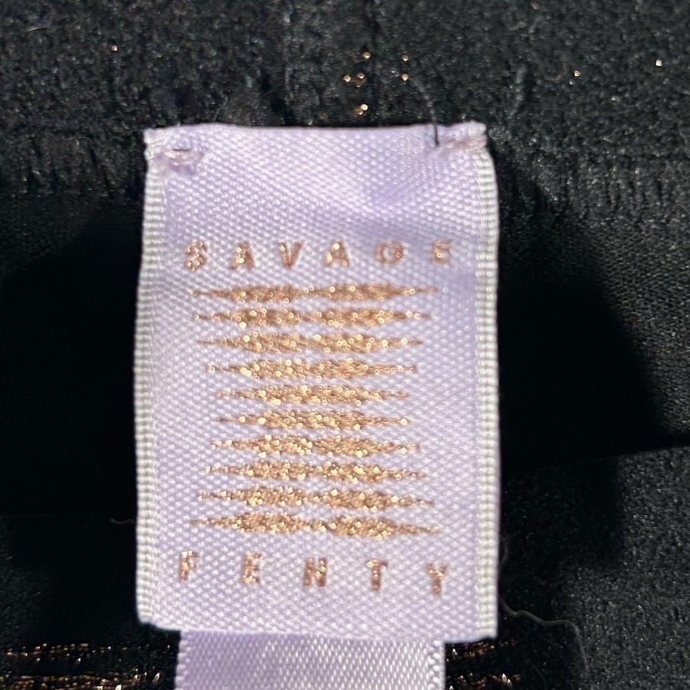 Savage x Fenty High Rise Womens Black Forever Savage Jersey Leggings Logo Sz M - Picture 8 of 12